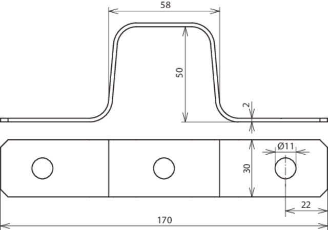 Expansion piece flat Al 30x2mm – Görsel 2 / 2