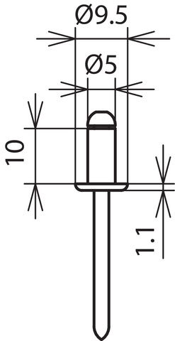 Blind rivet D 5mm L 10mm Al/V2A (similar to DIN 7337 (EN 15979)) – Görsel 2 / 2