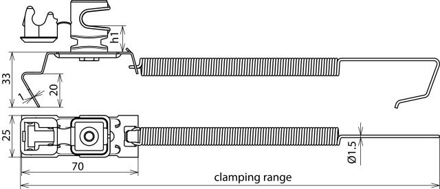 Roof cond. hol. SPANNsnap light StSt/pl. grey H 16mm Rd 8mm cl. range 180-280mm – Görsel 2 / 2