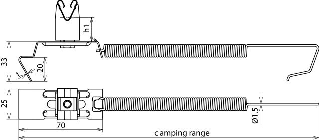 Roof cond. holder SPANNgrip light StSt H 20mm Rd 8mm clamping range 180-280mm – Görsel 2 / 2