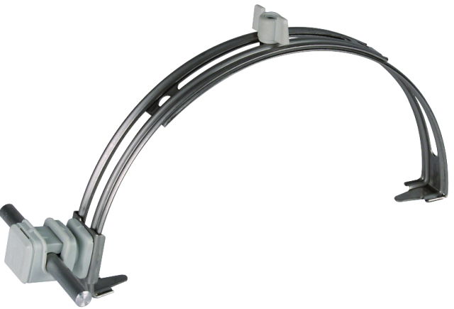 Roof cond. holder adjustable StSt w. DEHNsnap H 16mm plastic grey f. Rd 8mm