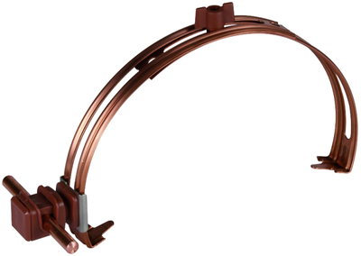 Roof cond. holder adjust. StSt/galCu w. DEHNsnap H 16mm plastic brown f. Rd 8mm