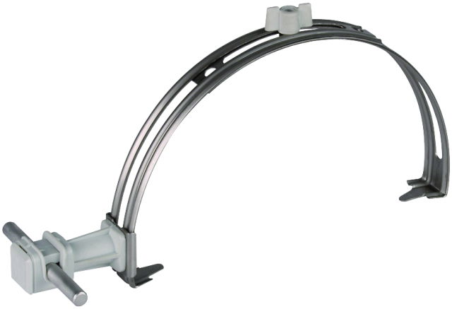 Roof conductor holder adj. StSt w. DEHNsnap H 36mm plastic grey f. Rd 8mm