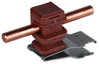 Roof cond. holder FIRSTsnap StSt with DEHNsnap plastic brown H 16mm f. Rd 8mm
