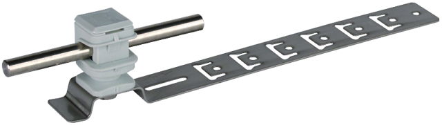 Roof cond. hol. UNIsnap StSt/plast. grey H 16mm Rd 8mm w. embossed brace L 205mm