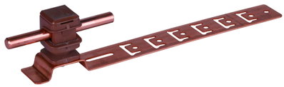 Roof cond. hol. UNIsnap Cu/plastic brown H 16mm Rd 8mm with embossed brace L 205mm