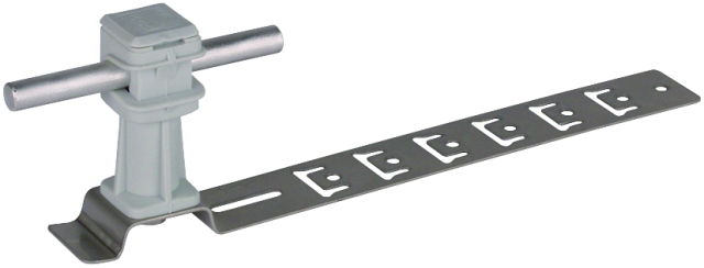 Roof cond. hol. UNIsnap StSt/plast. grey H 36mm Rd 8mm, embossed brace L 205mm