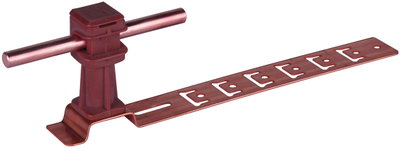 Roof cond. holder UNIsnap Cu/plast. brown H 36mm Rd 8mm, embossed brace L 205mm