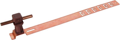 Roof cond. hol. UNIsnap Cu/plastic brown H 36mm Rd 8mm, embossed brace L 335mm