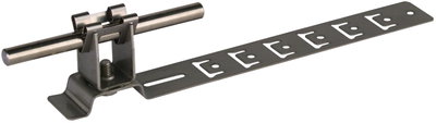 Roof conductor holder UNIgrip StSt H 20mm Rd 8mm w. embossed brace L 205mm