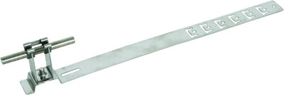 Roof conductor holder UNIgrip StSt H 20mm Rd 8mm w. embossed brace L 335mm