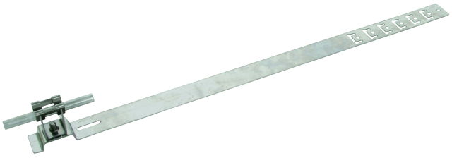 Roof conductor holder UNIgrip StSt H 20mm Rd 8mm w. embossed brace L 475mm
