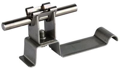 Roof conductor holder DEHNgrip StSt H 20mm Rd 8mm w. brace f. grooved tiles