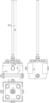 Clamping cap, air-term. tip L 300mm StSt for wooden pile 90x90mm, M10 screw -SET-