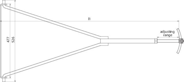 Eaves support for Rd 7-10mm StSt adjustable 1.25-1.55m – Görsel 2 / 2