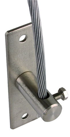 Tensioning block for Rd 8mm StSt with 2 fixing holes D 10.5mm