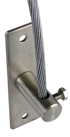 Tensioning block for Rd 8mm StSt with 2 fixing holes D 10.5mm
