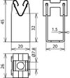 Conductor holder DEHNgrip StSt for Rd 8mm H 32mm with fixing bore 7.8mm