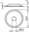 Cover plate, StSt, H 5m, D 37mm for conductor and rod holders