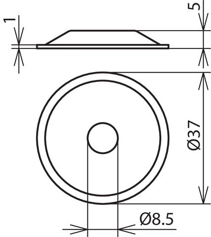 Cover plate, StSt, H 5m, D 37mm for conductor and rod holders – Görsel 2 / 2