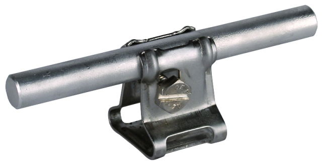 Conductor holder with claw f. Rd 6-10mm StSt with fixing bore D 6.5mm