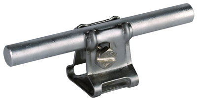 Conductor holder with claw f. Rd 6-10mm StSt with fixing bore D 6.5mm