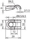 One-screw cleat DEHNQUICK StSt f. Rd 6-10mm bore 8.5mm