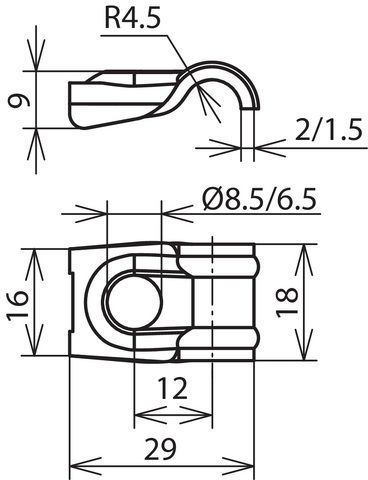 One-screw cleat DEHNQUICK StSt f. Rd 6-10mm bore 8.5mm – Görsel 2 / 2