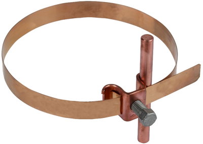 Conductor holder for Rd 6-8mm Cu/bronze for downpipes D 50-120mm