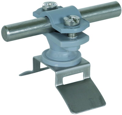 Cond. holder PA f. Rd 6-11mm, fixing part StSt f. tensioning strap 14x0.3mm