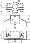 Rod holder PA f. Rd 16mm w. fixing part StSt f. tensioning strap 14x0.3mm