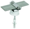 Conductor holder StSt f. Fl 30mm/Rd6-10mm with wood screw and plastic dowel D 8mm
