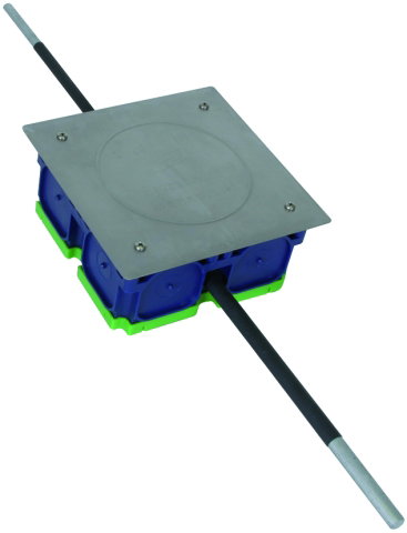 Test joint box 160x160x68mm with terminal lugs Rd 8/10mm L 200mm