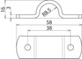 Cleat Al for Rd16 distance of bores 38 mm, 2xM6