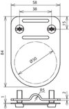 Support for VDB test badge StSt for Rd 7-10mm Fl 30mm