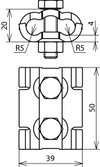 Parallel connector St/tZn for different diameters Rd 4-10mm