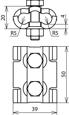 Parallel connector St/tZn for different diameters Rd 4-10mm – Görsel 2 / 2