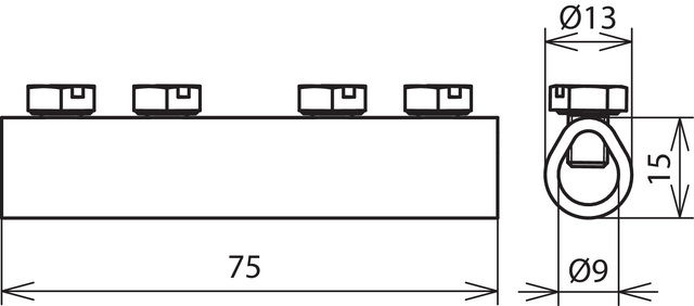 Connecting sleeve Cu f. Rd 8mm with 4 screws M6x8mm – Görsel 2 / 2