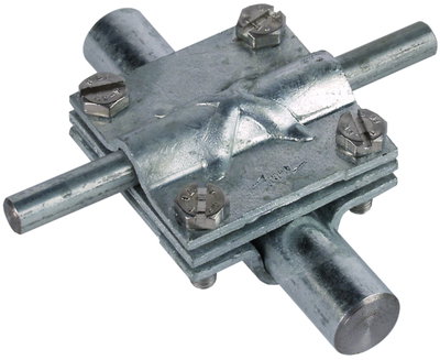 Cross unit St/tZn f. Rd 16/8-10mm - Rd 16/Fl 30mm w. intermediate plate
