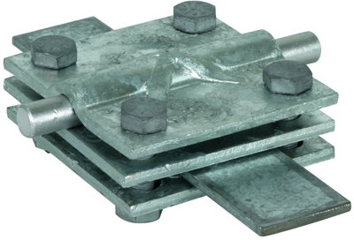 Cross unit St/tZn f. Rd 8-10/Fl 30-40mm Fl 30-40/30-40mm w. intermediate plate