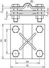 Cross unit St/tZn f. Rd 8-10/Fl 30-40mm Fl 30-40/30-40mm w. intermediate plate
