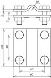 Cross unit StSt (V4A) f. Fl 30/30mm Rd 8-10/Fl 30mm w/o intermediate plate