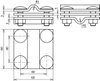 Cross unit StSt (V4A) f. Rd 8-10/8-10mm Rd 8-10/Fl 30mm-Fl 30/30mm w. interm. pl.