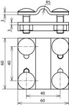 Cross unit St/tZn f. Rd 8-10/Fl 30mm Fl 30/30mm without intermediate plate
