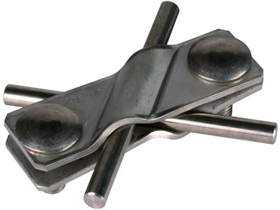SV clamp StSt (V4A) f. Fl 30/30mm Rd 7-10/7-10mm - Rd 7-10/Fl 30mm