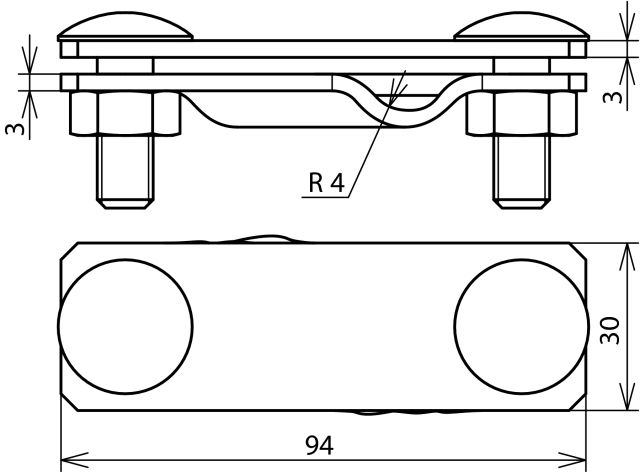 SV clamp StSt (V4A)f. Fl 30/Rd 7-10mm – Görsel 2 / 2