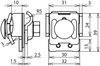 Bimetallic saddle clamp Cu-St/tZn clamping range 0.7-8mm for Rd 6-10mm