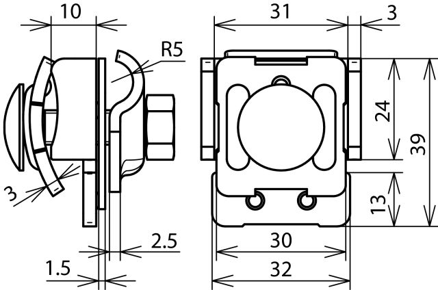 Bimetallic saddle clamp Cu-St/tZn clamping range 0.7-8mm for Rd 6-10mm – Görsel 2 / 2