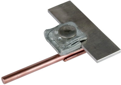 Bimetallic saddle clamp Cu-St/tZn clamping range 0.7-8mm for Rd 6-10mm