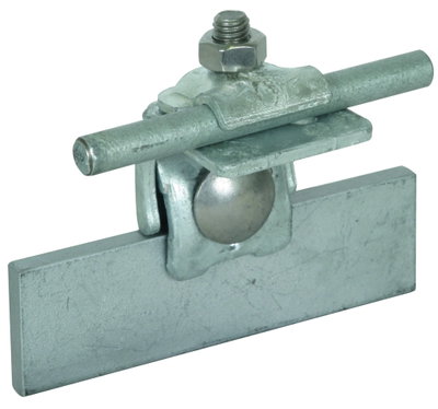 Saddle clamp St/tZn clamping range 0.7- 8mm, angled, w. cl. frame f. Rd 6-10mm